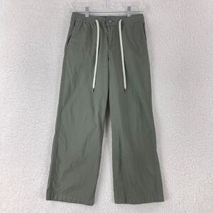 Vuori Army Green Ripstop Pants Womens Wide-Leg‎ Mid-Rise Drawstring Size XS